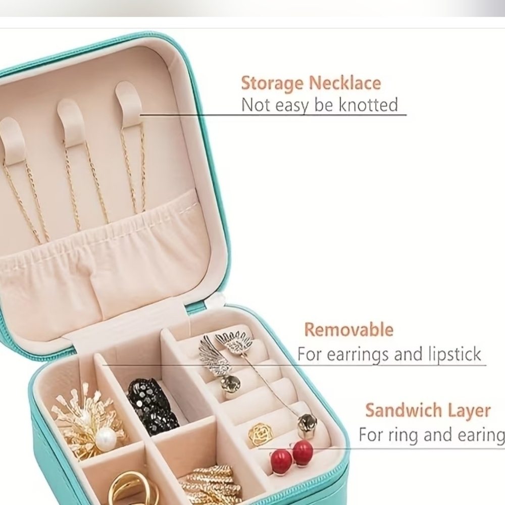 PU Leather Mini Portable Jewelry Travel Box, FREE WITH $99 JEWELRY PURCHASE,!!!